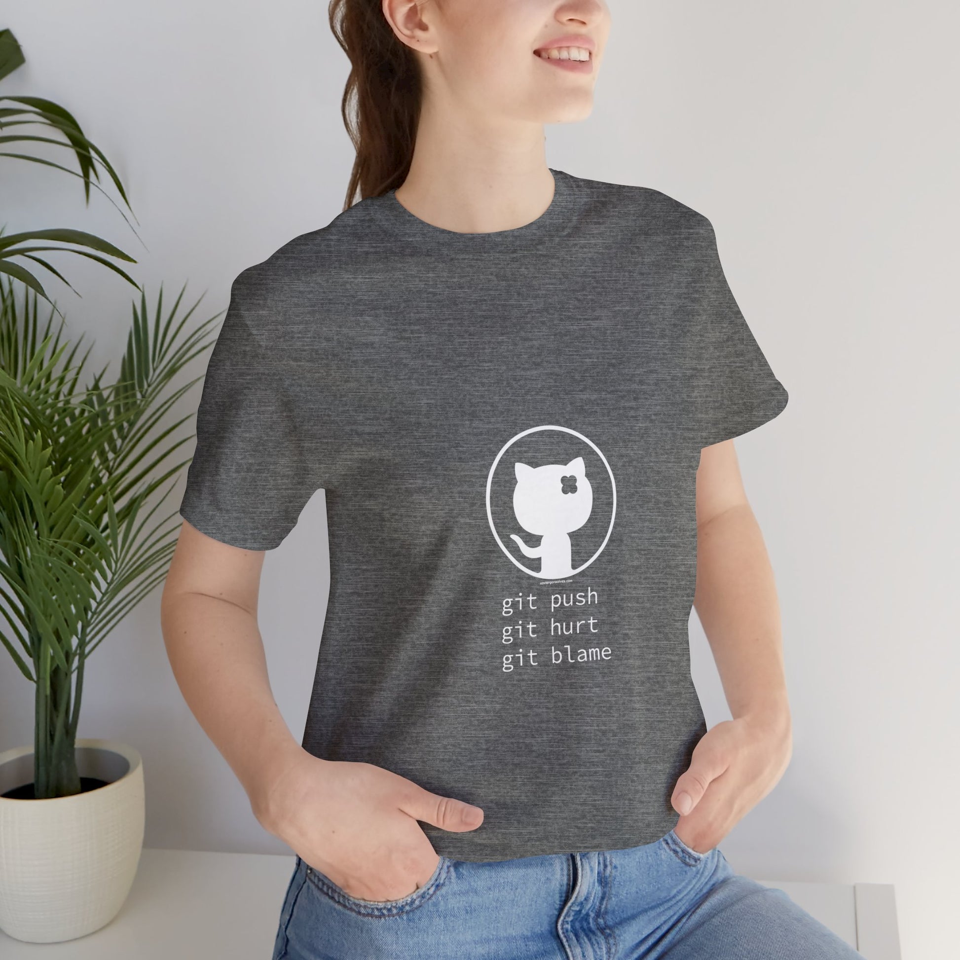 Xavi's Git Push Git Blame Unisex Cotton Coder T-shirt - Xavi's World