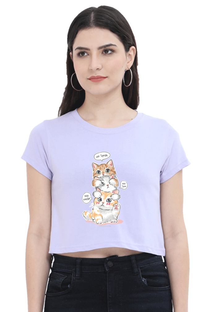 Cute Kitten Stack Women's Cropped T-Shirt - Xavi's World