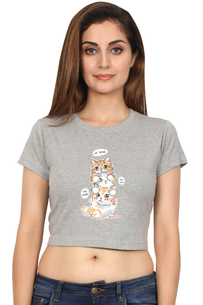 Cute Kitten Stack Women's Cropped T-Shirt - Xavi's World