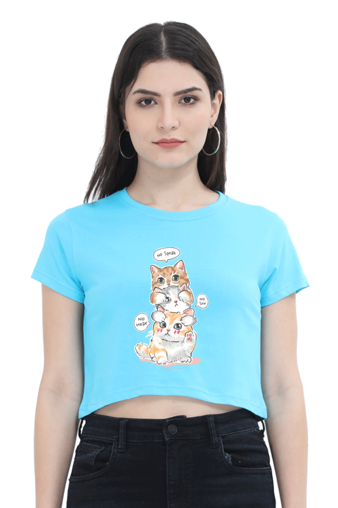 Cute Kitten Stack Women's Cropped T-Shirt - Xavi's World