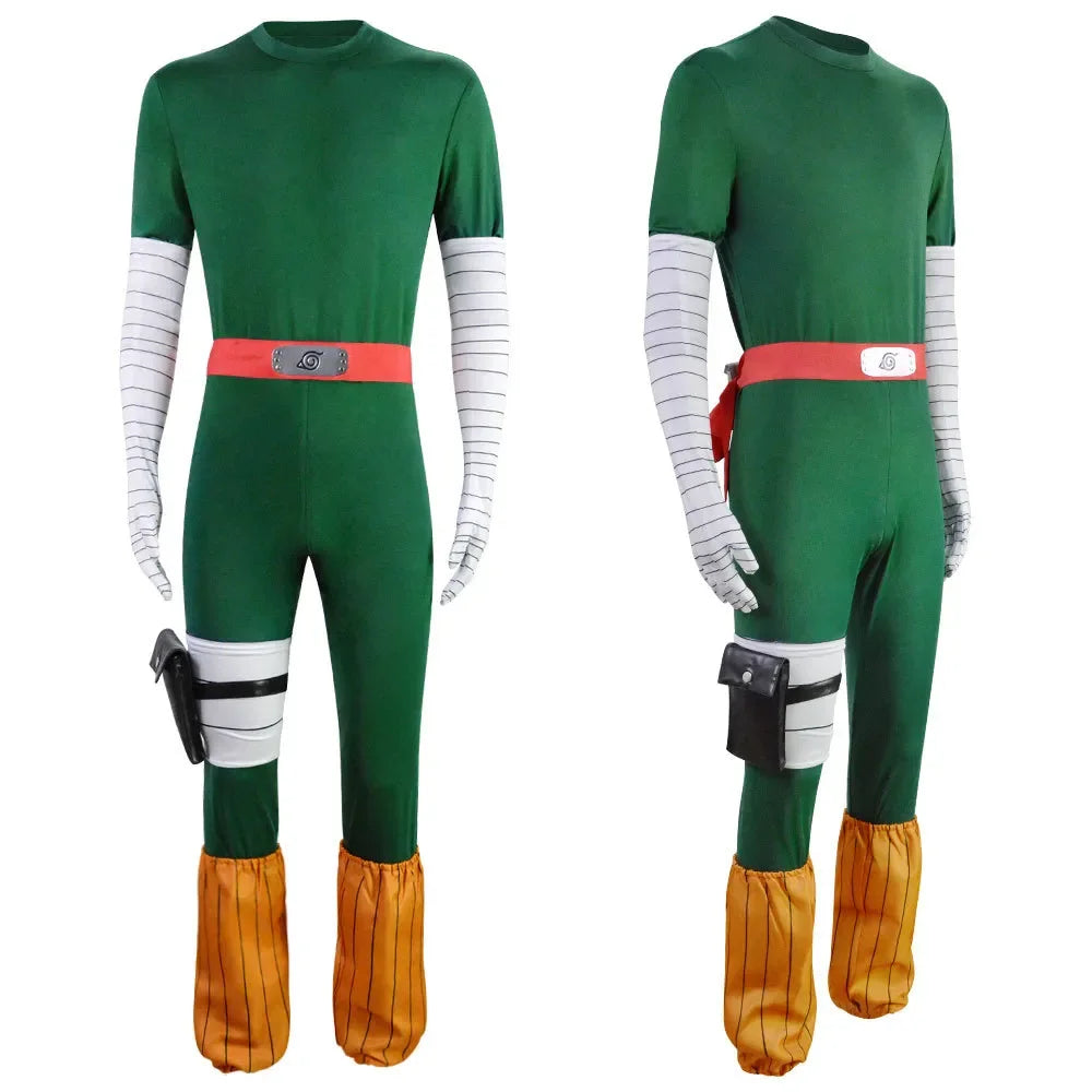 Anime Rock Lee Cosplay Jumpsuit Costume and Wig