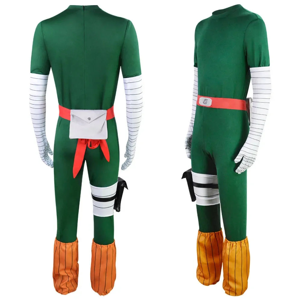 Anime Rock Lee Cosplay Jumpsuit Costume and Wig