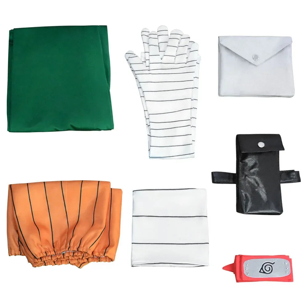 Anime Rock Lee Cosplay Jumpsuit Costume and Wig