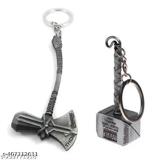 Thor Stormbreaker Axe and Mjolnir Hammer Keychains