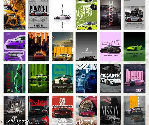 Aesthetic Car Wall Collage Kit 24pcs 4×6 Inch Posters