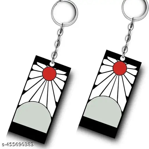 Demon Slay Anime Hanafuda Earring Keychain | Pack of 2
