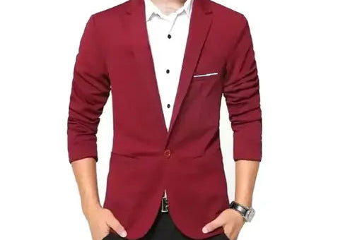 Trendy Maroon Blazer for Men