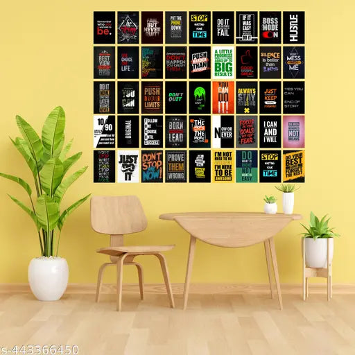 Motivational Inspirational Poster Collage | Pack of 45 | 4 x 6 Inch