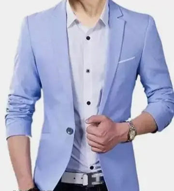 Trendy Sky Blue Blazer for Men