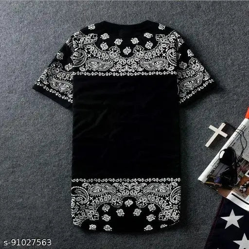 Luxury Black Printed Design T-shirt