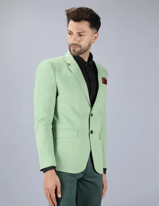 Trendy Olive Pista Green Blazer for Men