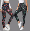 Women's Printed Tights Leggings | Pack of 2