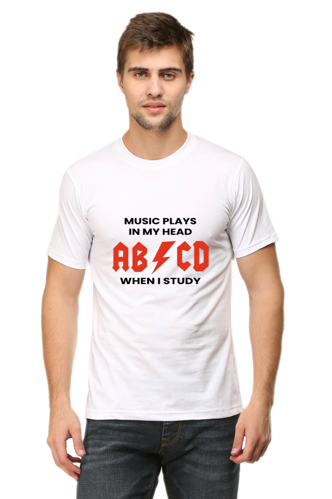 Xavi's Music Plays when I Study AC/DC Unisex Slogan / Quote T-shirt - Xavi's World