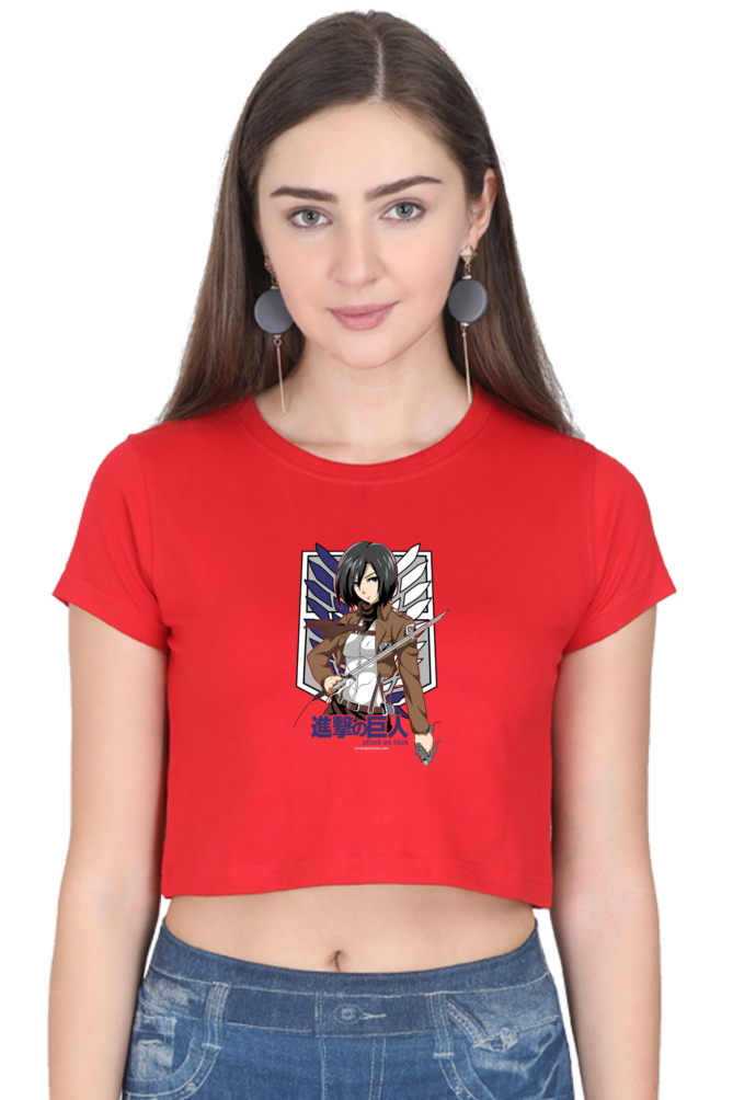 AOT Badass Woman Art Women's Cropped T-Shirt - Xavi's World