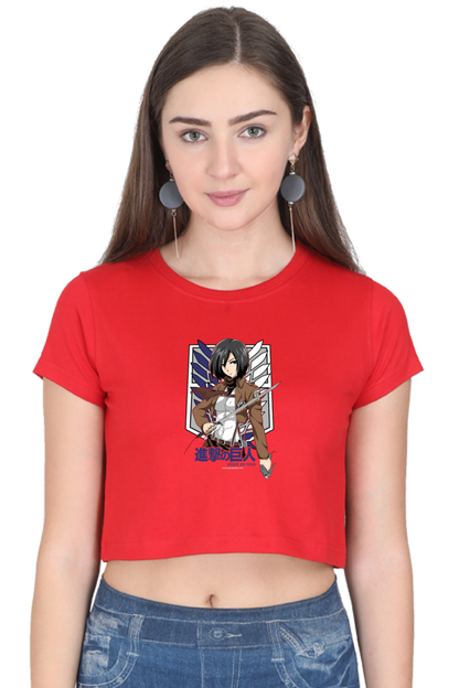 AOT Badass Woman Art Women's Cropped T-Shirt - Xavi's World