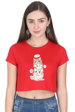 Load image into Gallery viewer, Cute Kitten Stack Women&#39;s Cropped T-Shirt - Xavi&#39;s World
