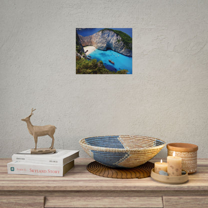 Navagio Beach Zakynthos Greece Painting Window to the World Horizontal Poster - Xavi's World