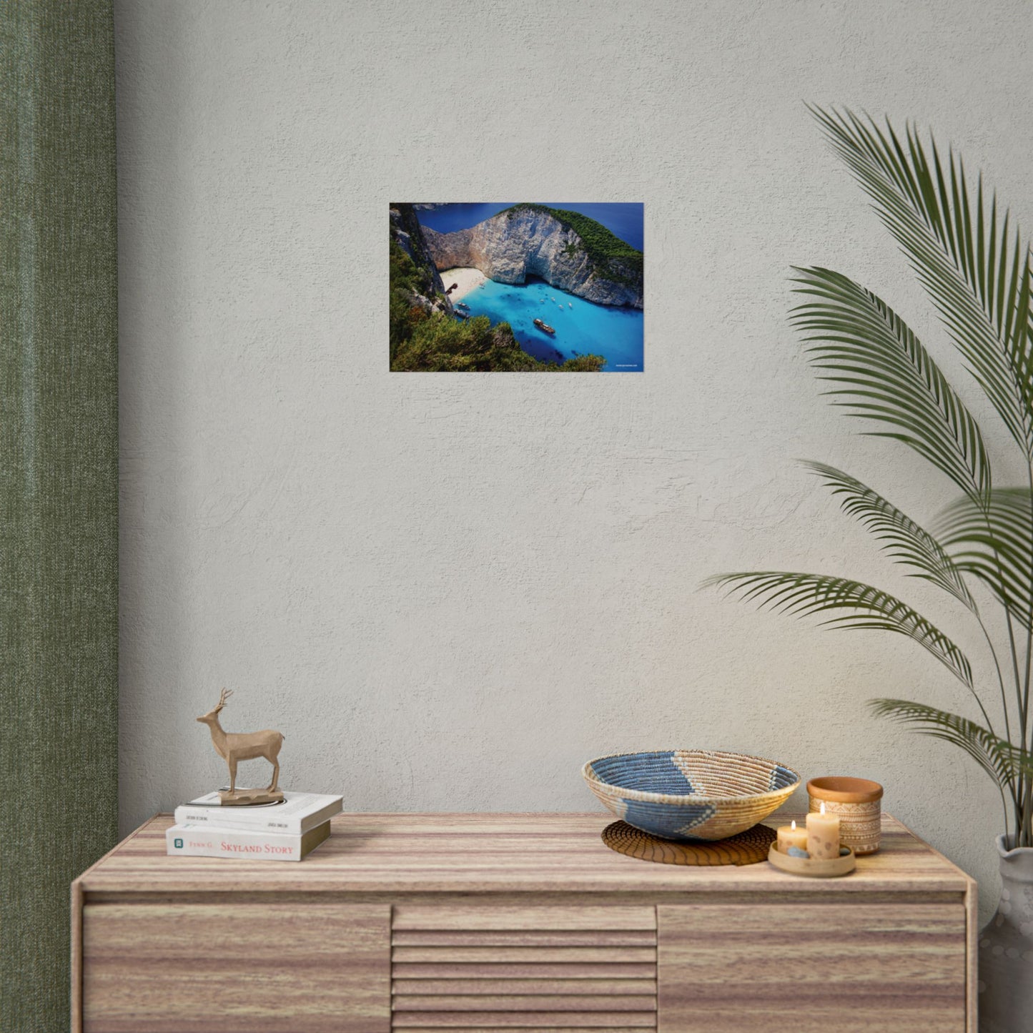 Navagio Beach Zakynthos Greece Painting Window to the World Horizontal Poster - Xavi's World