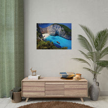 Load image into Gallery viewer, Navagio Beach Zakynthos Greece Painting Window to the World Horizontal Poster - Xavi&#39;s World
