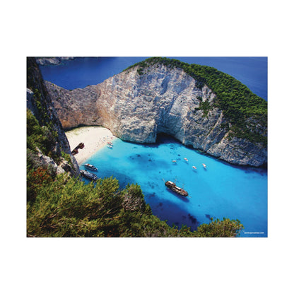 Navagio Beach Zakynthos Greece Painting Window to the World Horizontal Poster - Xavi's World