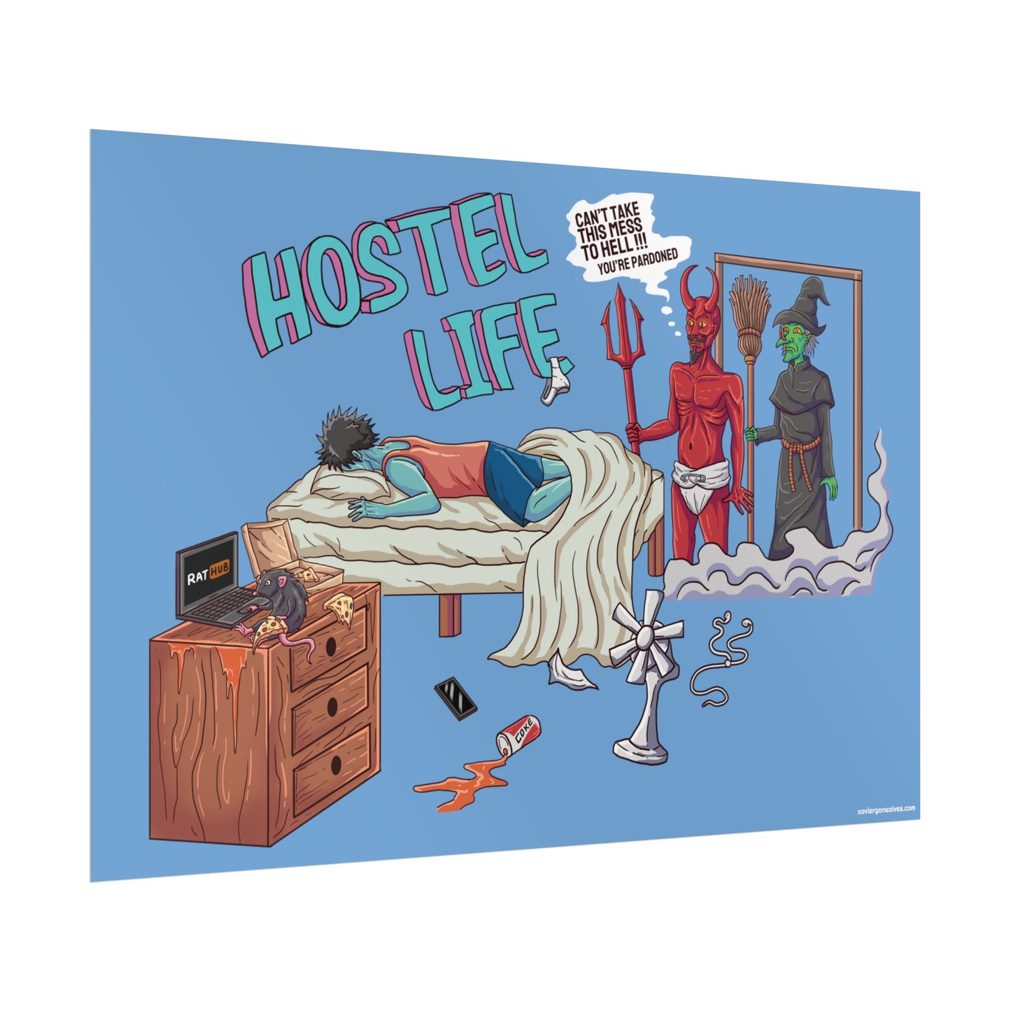 Xavi's Hostel Life Matte Horizontal Poster - Xavi's World