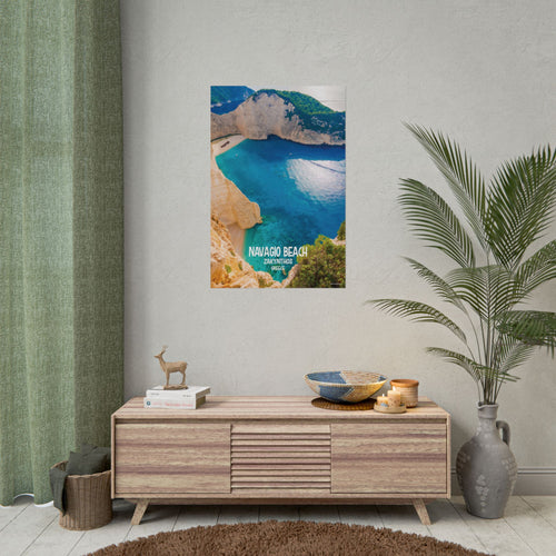 Navagio Beach Zakynthos Greece Painting Window to the World Vertical Poster - Xavi's World