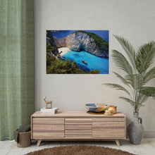 Load image into Gallery viewer, Navagio Beach Zakynthos Greece Painting Window to the World Horizontal Poster - Xavi&#39;s World
