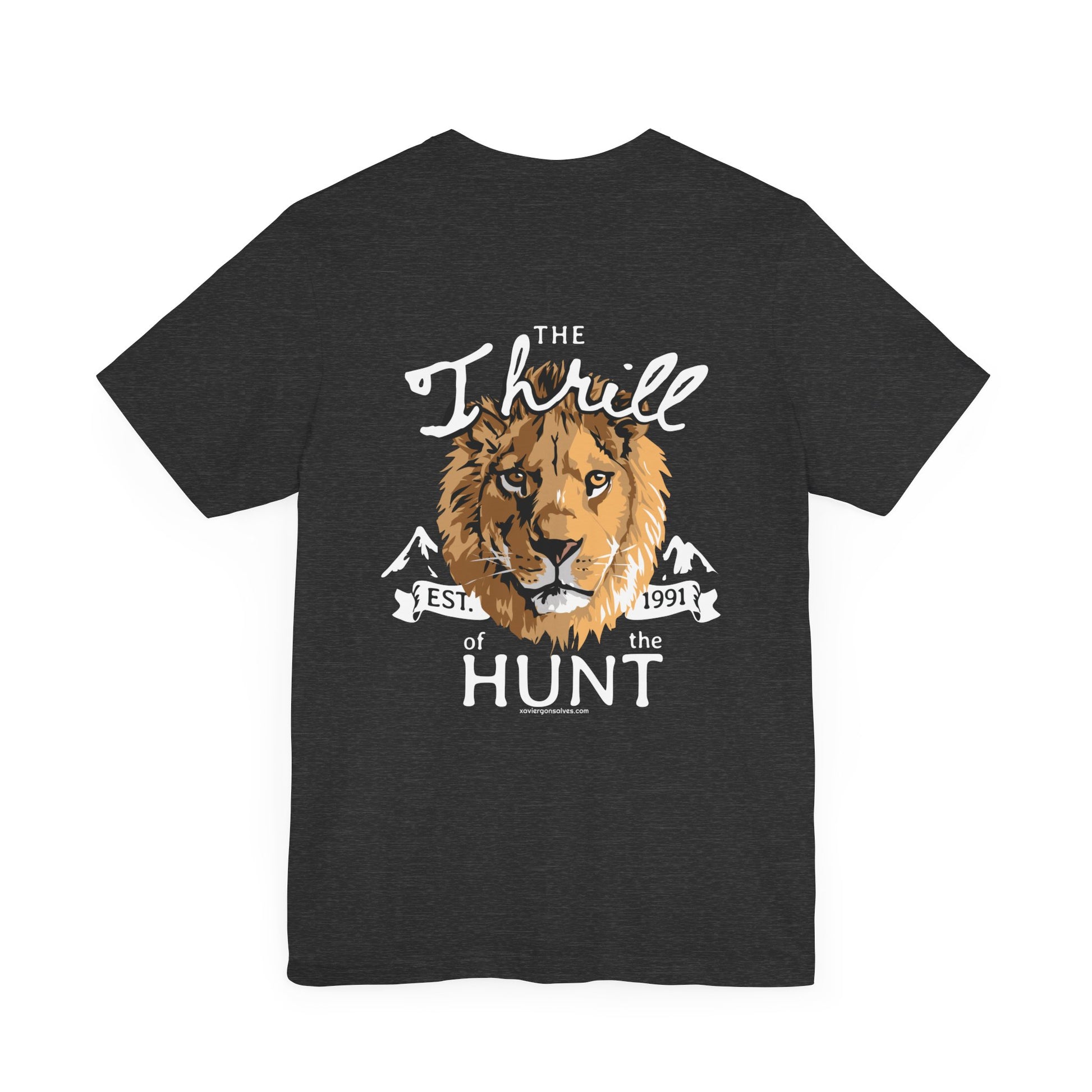 Xavi's Thrill of the Hunt Lion Art Back Print Streetwear Unisex Tshirt - Xavi's World