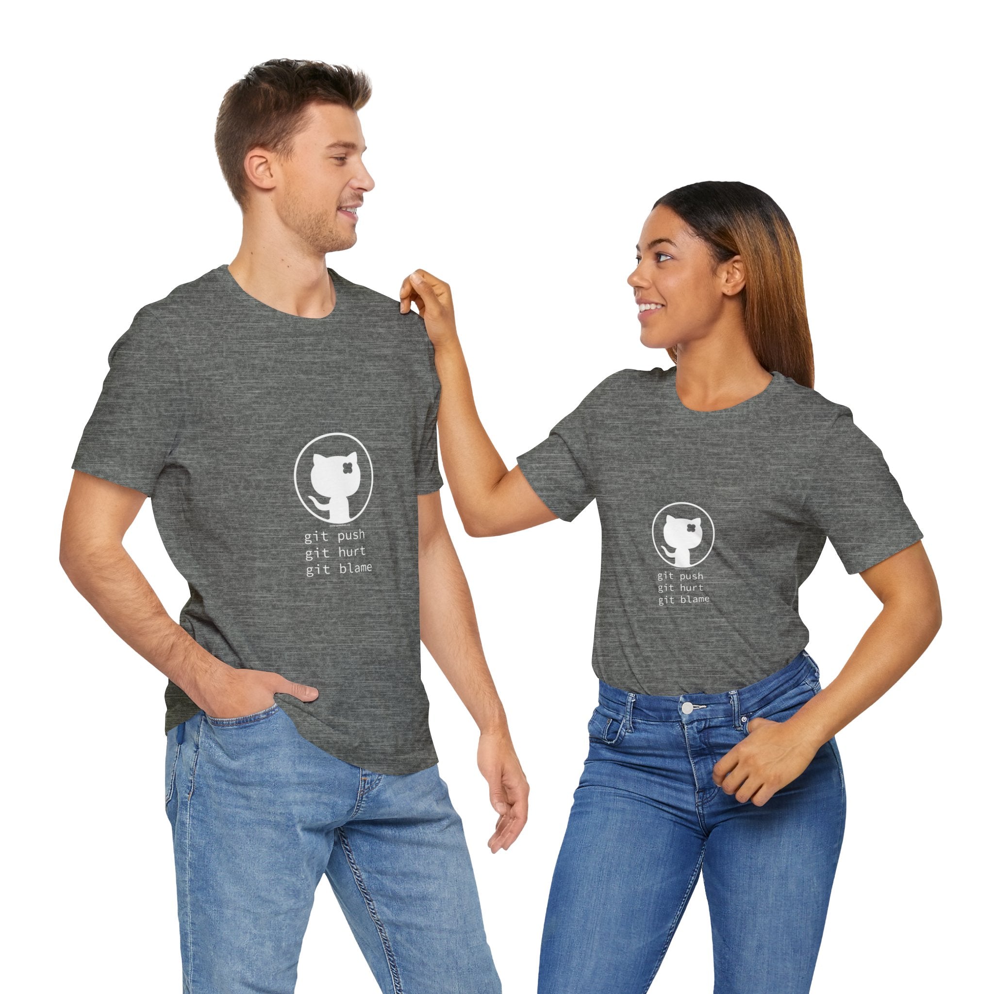 Xavi's Git Push Git Blame Unisex Cotton Coder T-shirt - Xavi's World