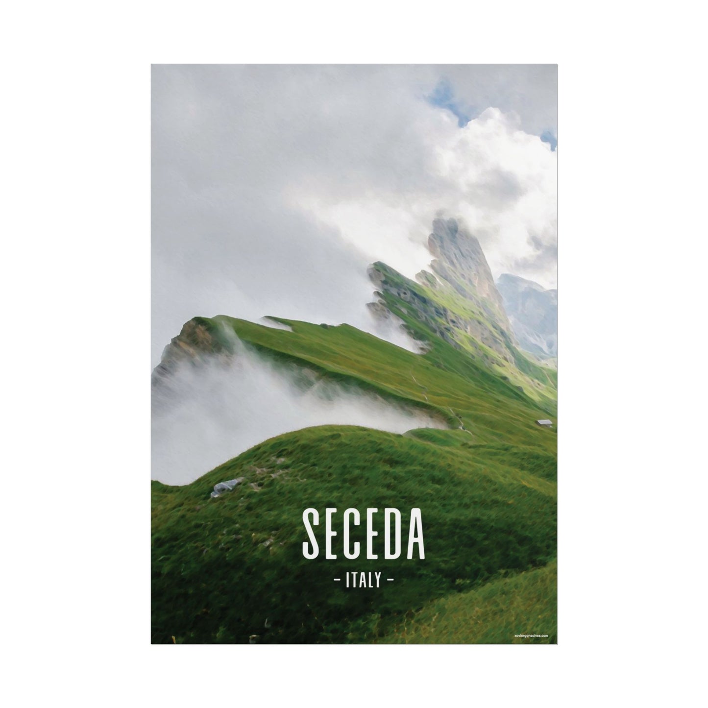 Seceda Ridge Italy Painting Window to the World Vertical Poster - Xavi's World