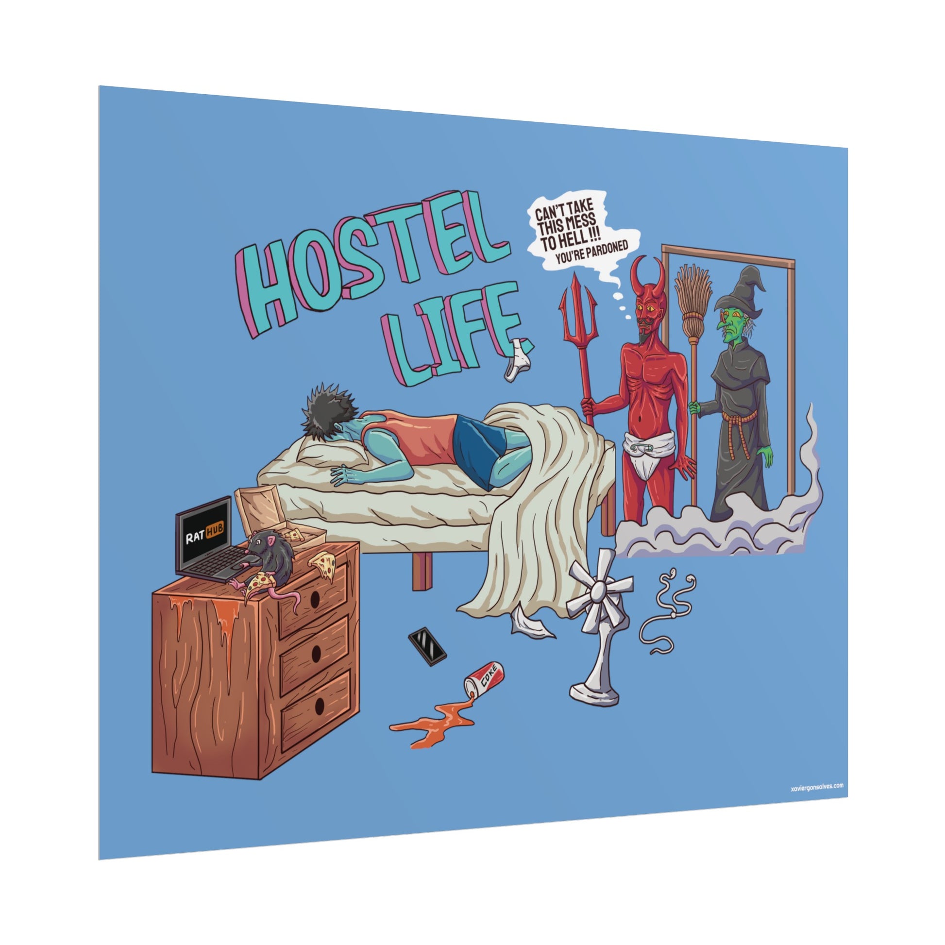 Xavi's Hostel Life Matte Horizontal Poster - Xavi's World