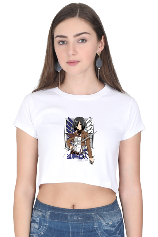 AOT Badass Woman Art Women's Cropped T-Shirt - Xavi's World