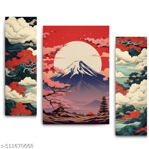 Japanese Theme Set of 3 Wall Painting