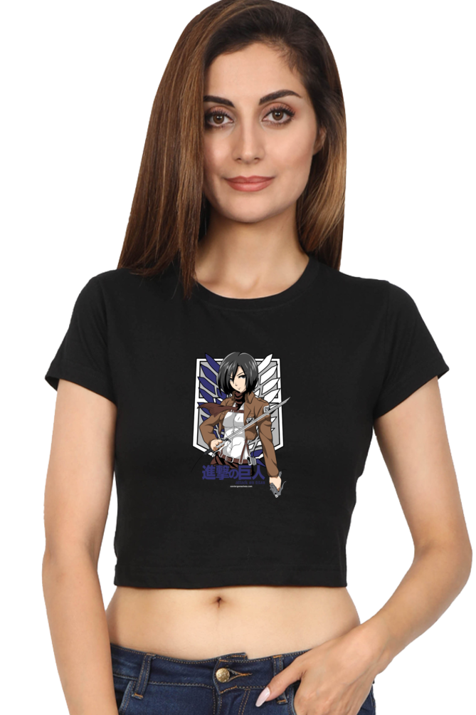 AOT Badass Woman Art Women's Cropped T-Shirt - Xavi's World