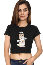 Cute Kitten Stack Women's Cropped T-Shirt - Xavi's World