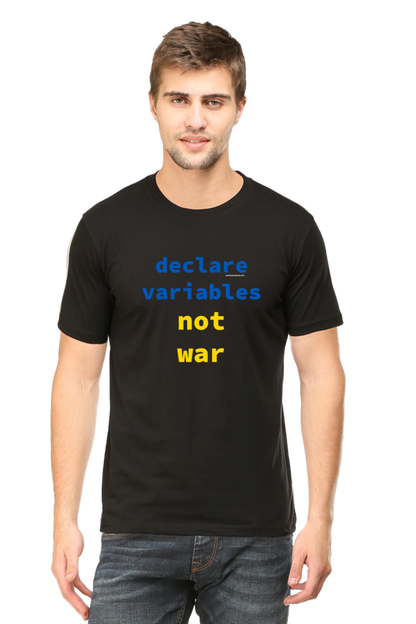 Xavi's Declare Variables not War Unisex Cotton Coder T-shirt - Xavi's World