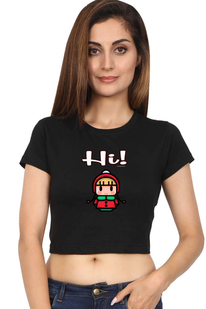 Xavi's Cute Hi Women's Cropped T-shirt - Xavi's World