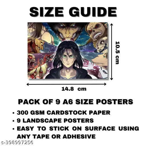 AOT Titan Anime Posters Pack Of 9