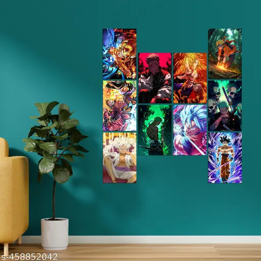 Set of 10 Anime Printed Wall Posters 8.3 x 11.7 Inches Set 2
