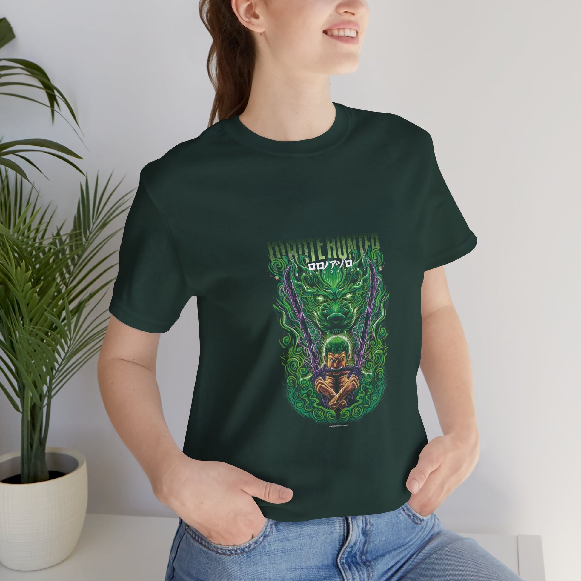 Zoro Green Art Unisex Cotton T-shirt - Xavi's World