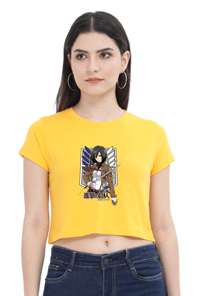 AOT Badass Woman Art Women's Cropped T-Shirt - Xavi's World