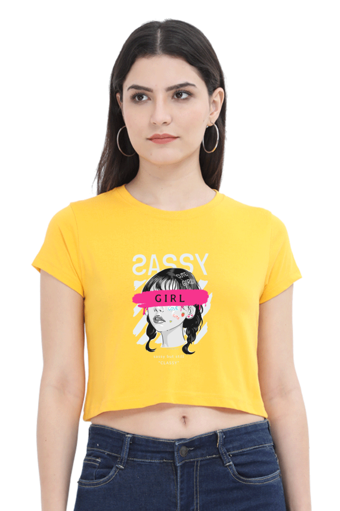 Sassy Girl Art Women's Cropped T-Shirt - Xavi's World