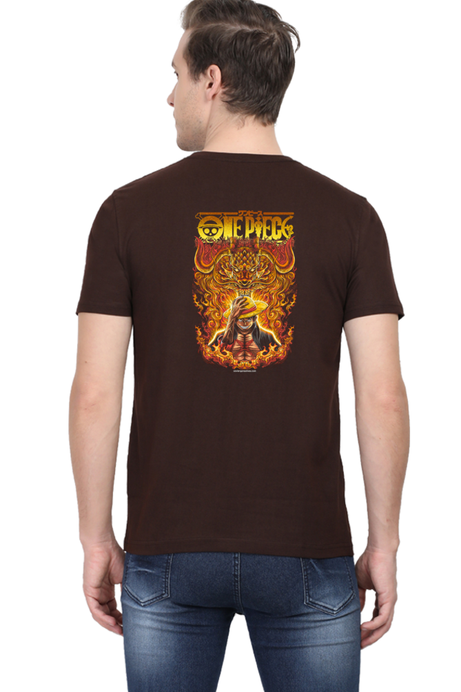 Luffy Glow Art Back Print Unisex Cotton Tshirt - Xavi's World