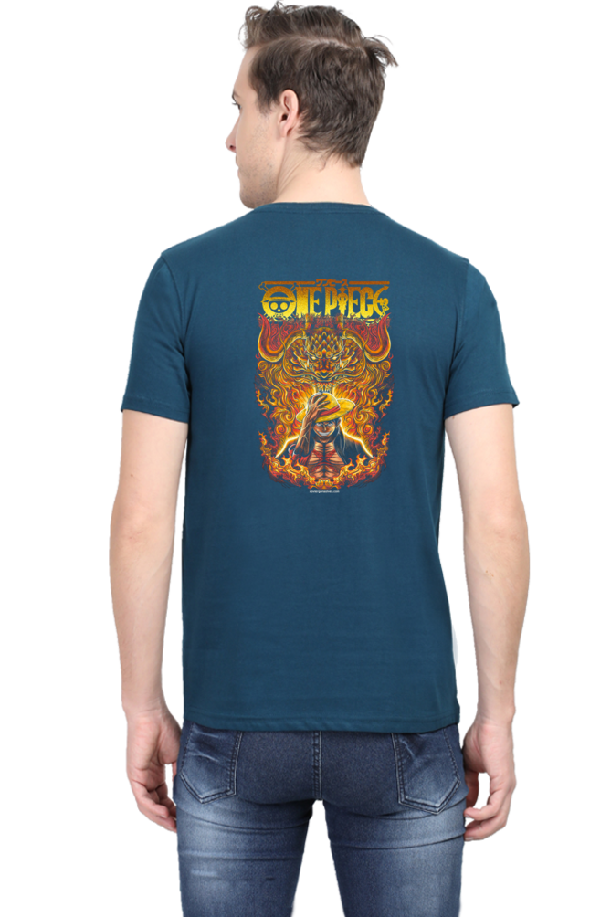 Luffy Glow Art Back Print Unisex Cotton Tshirt - Xavi's World