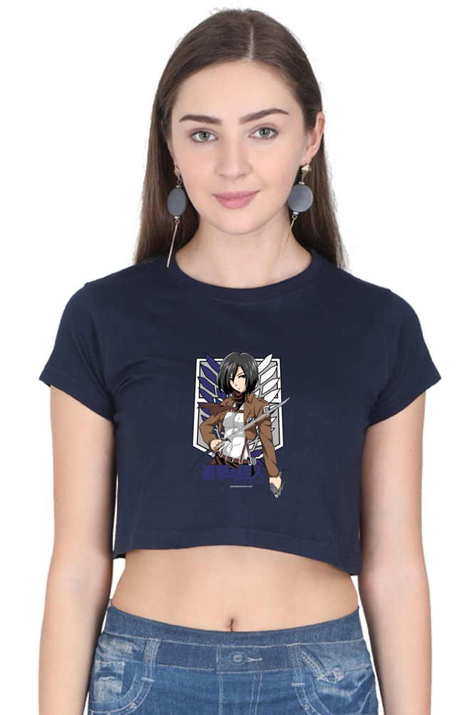 AOT Badass Woman Art Women's Cropped T-Shirt - Xavi's World