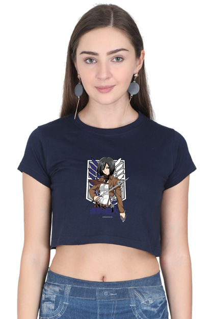 AOT Badass Woman Art Women's Cropped T-Shirt - Xavi's World