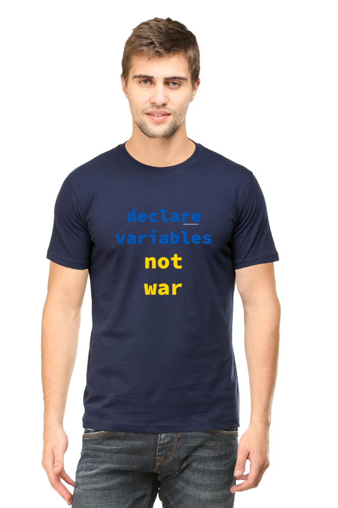 Xavi's Declare Variables not War Unisex Cotton Coder T-shirt - Xavi's World