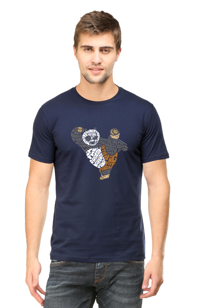 Martial Art Panda Typography Cartoon Unisex Tshirt - Xavi's World