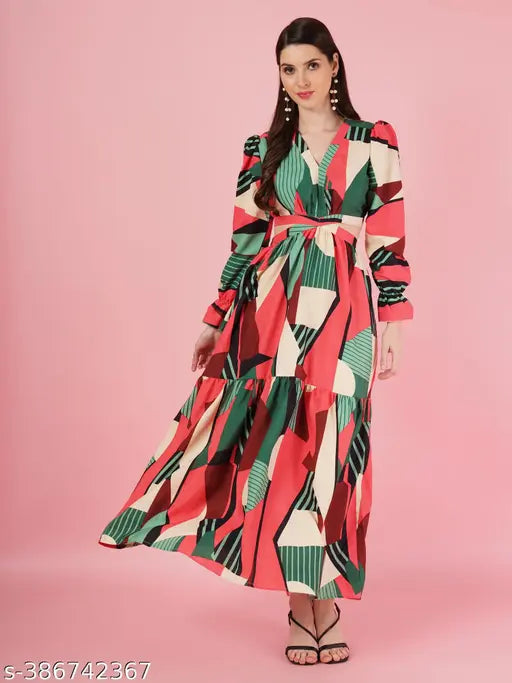 Trendy V Neck Fit and Flare Waist Cutout Dress