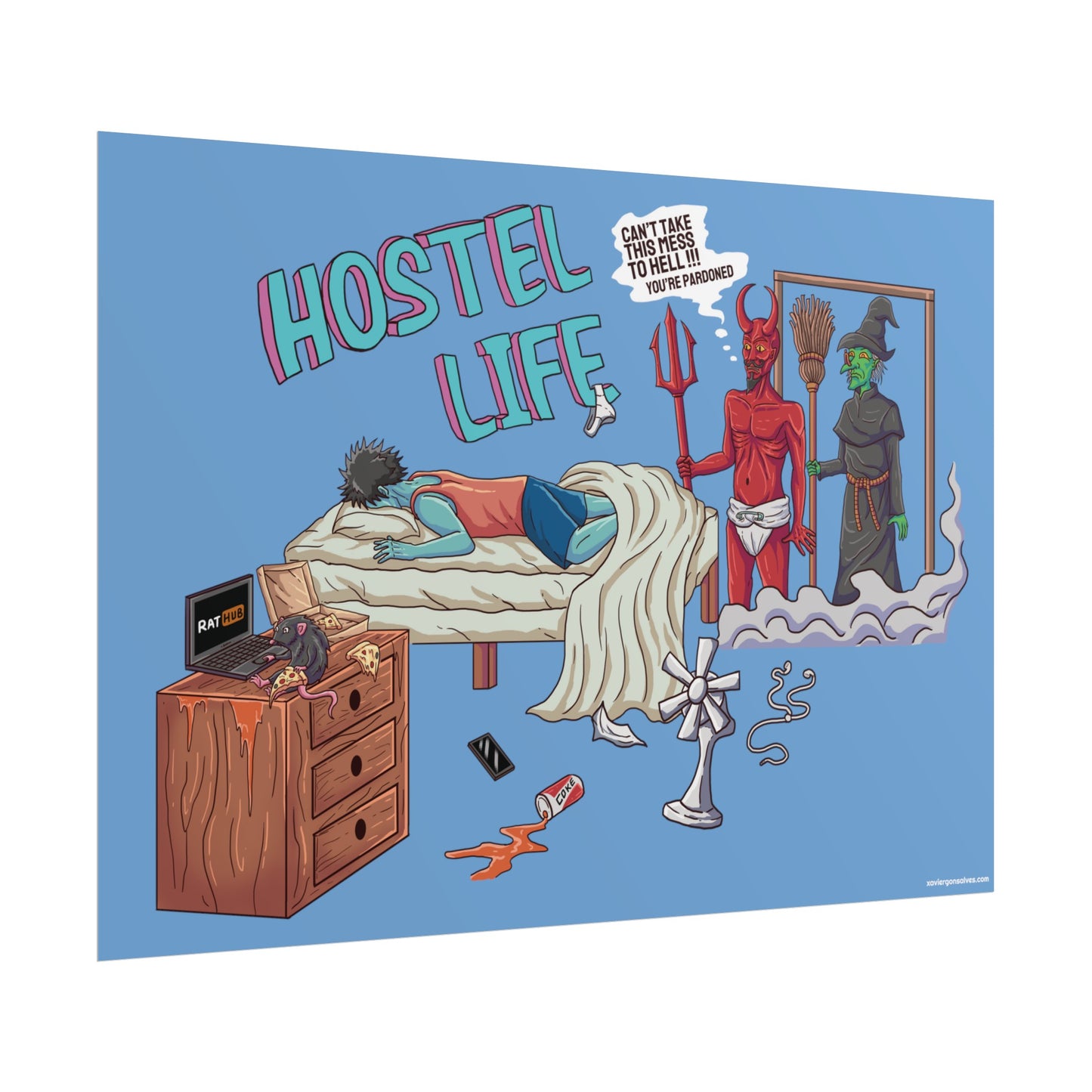 Xavi's Hostel Life Matte Horizontal Poster - Xavi's World